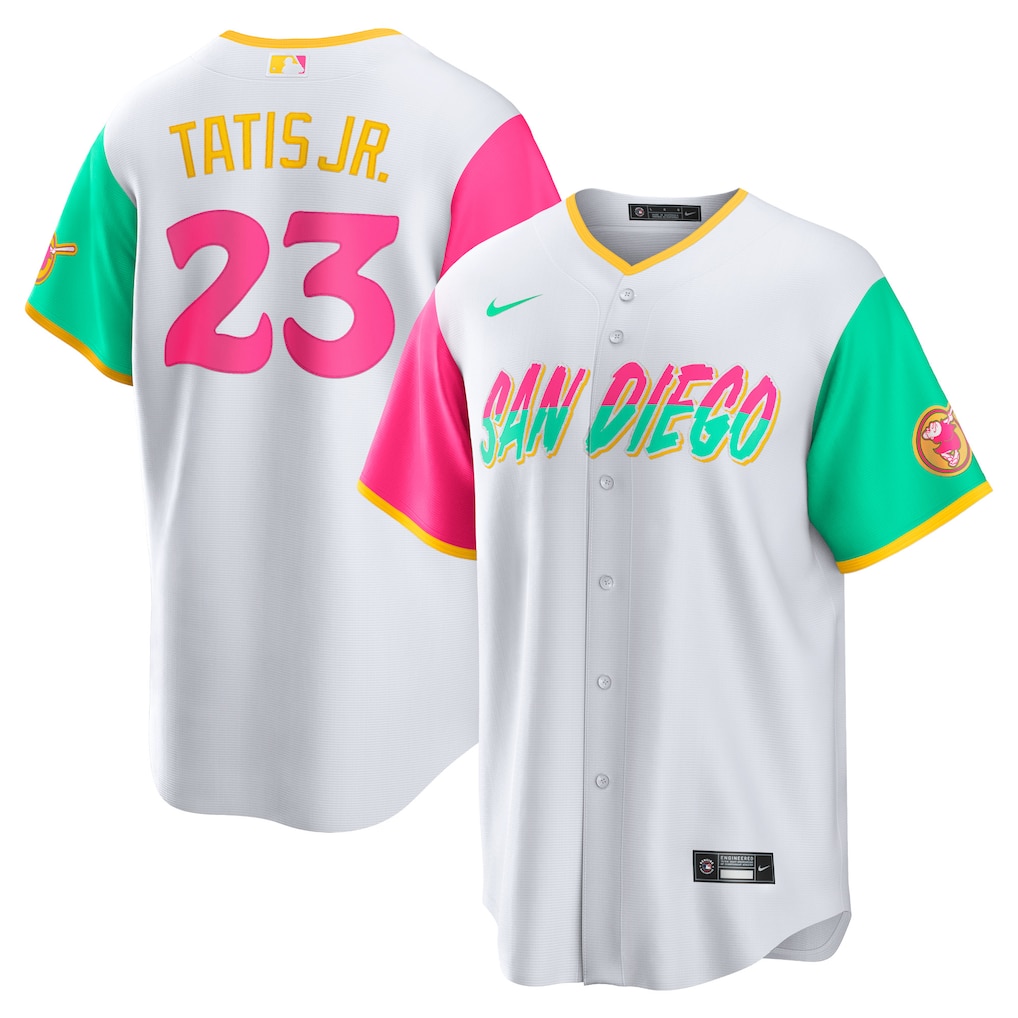 Men San Diego Padres #23 Fernando Tatis Jr. Nike White City Connect Replica Player Jersey
